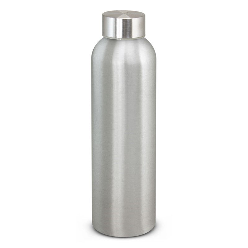 Set of 10 sleek 600ml BPA-free aluminium bottles in shiny silver, ideal for stylish hydration on-the-go.
