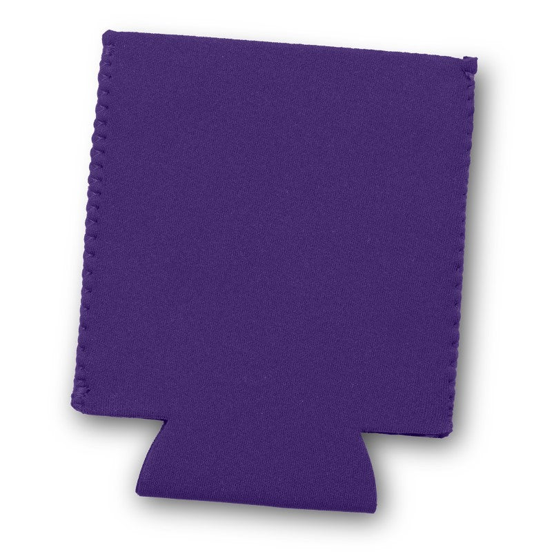 Set of 50 Bergen Purple Stubby Coolers made from insulated neoprene, designed to keep drinks cold and hands dry.