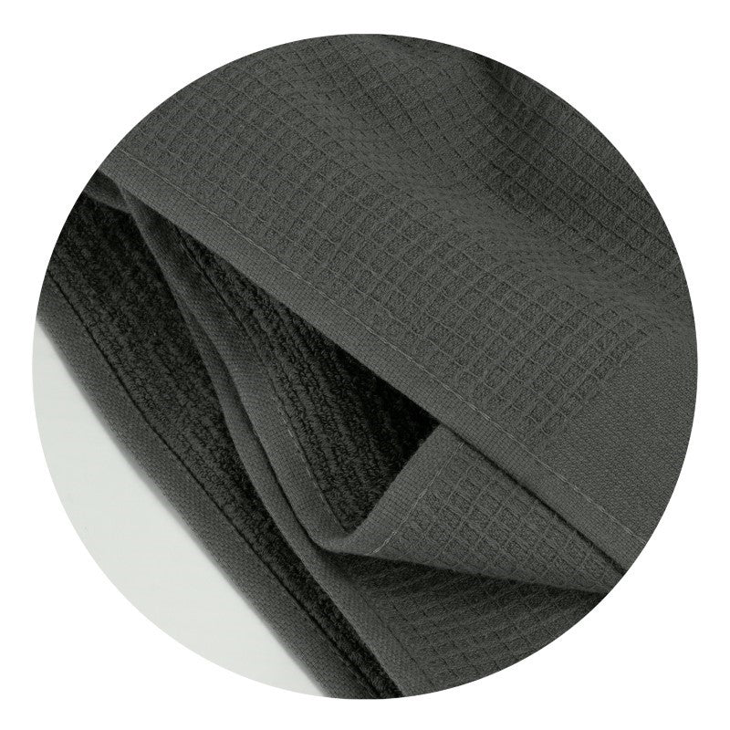 Charcoal Waffle Towel - Rochester, made of 500GSM cotton, featuring absorbent terry and stylish waffle design.