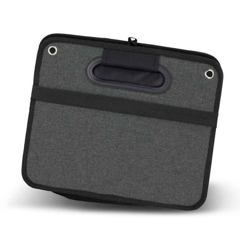 Heather Grey trunk organiser with 40L capacity, three compartments, and durable 600D polyester for a clutter-free vehicle.