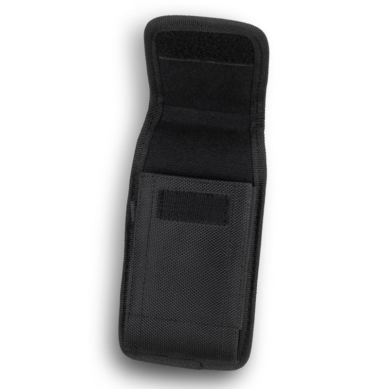 Set of 5 Knight Black phone pouches, designed for devices up to 6.8", made from durable 800D polyester with secure closures.