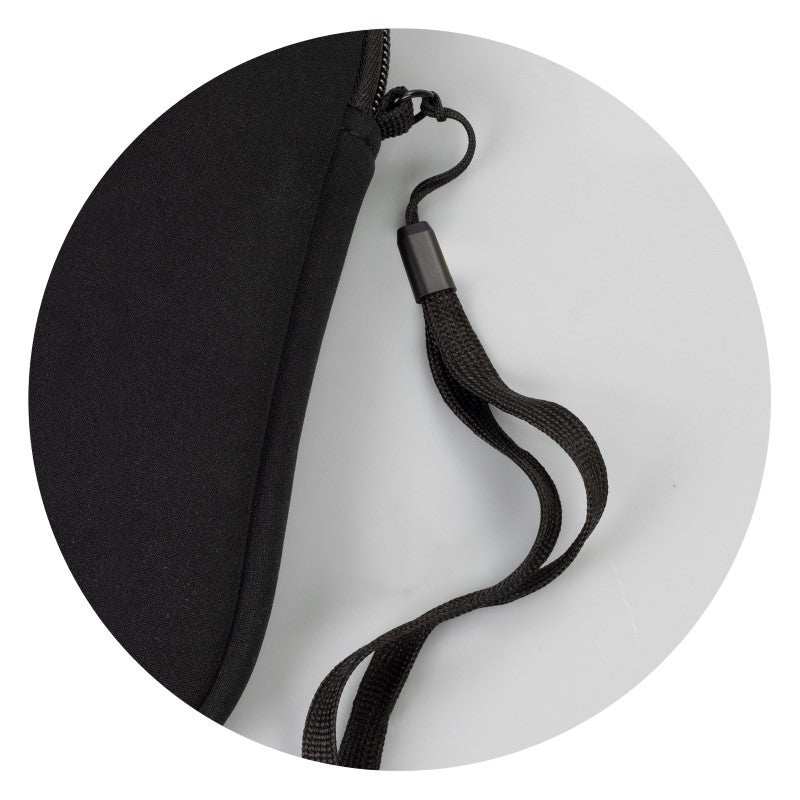 Set of 10 black neoprene phone sleeves with double-zipper, wrist strap, and padded protection for devices up to 6.8 inches.