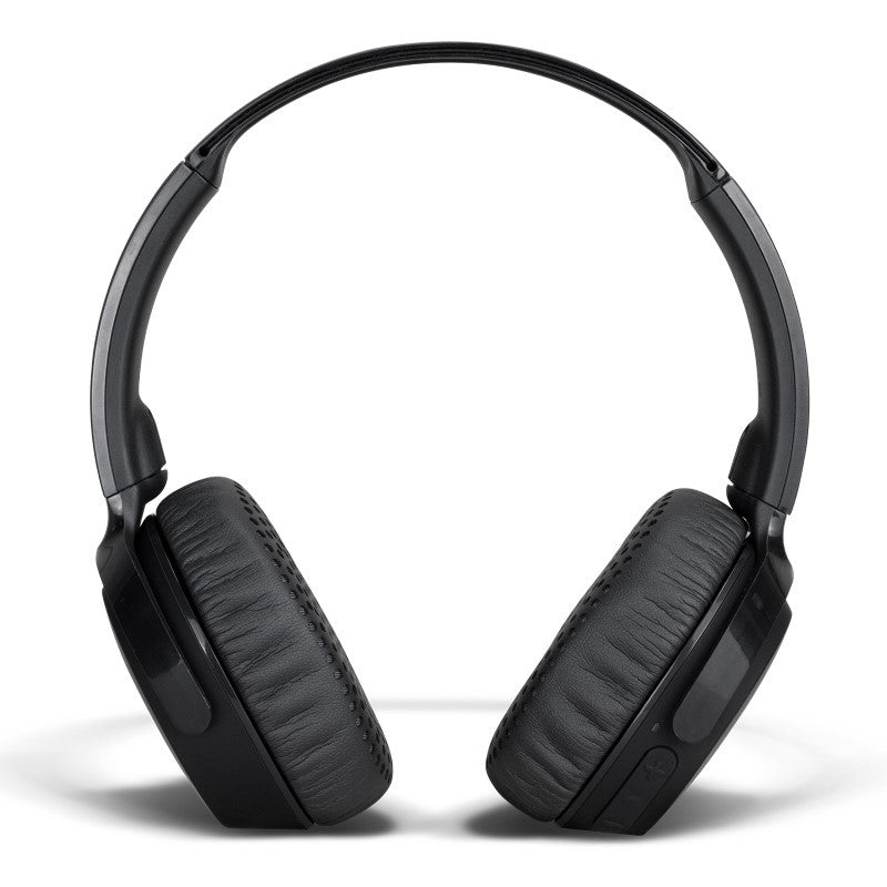 Sleek black Skullcandy Riff 2 Wireless Headphones with 34 hours playback, Bluetooth 5.2, and foldable design for on-the-go listening.