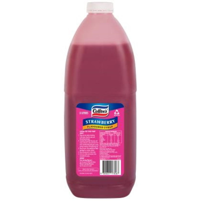 Syrup Strawberry Flavoured - Cottee's - 3L
