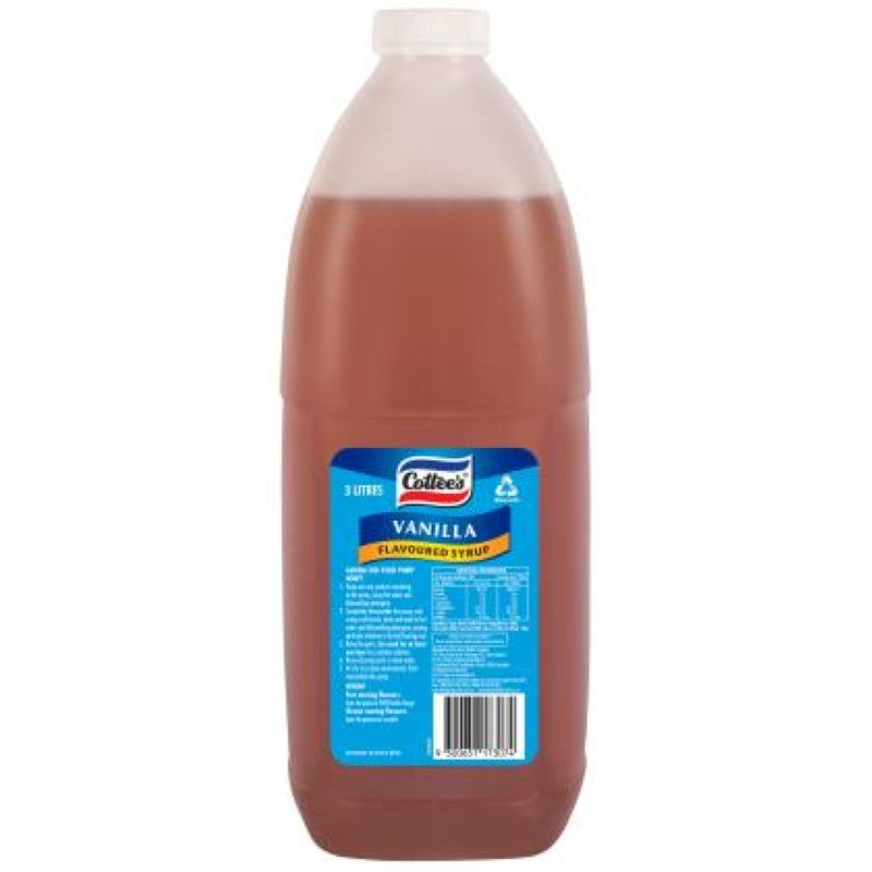 Syrup Vanilla Flavoured - Cottee's - 3L