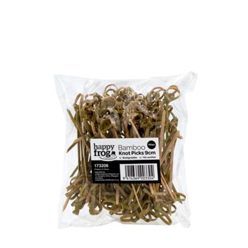 Eco-friendly 9cm bamboo knots from Happy Frog, 100PC pack, perfect for crafting and gardening projects.