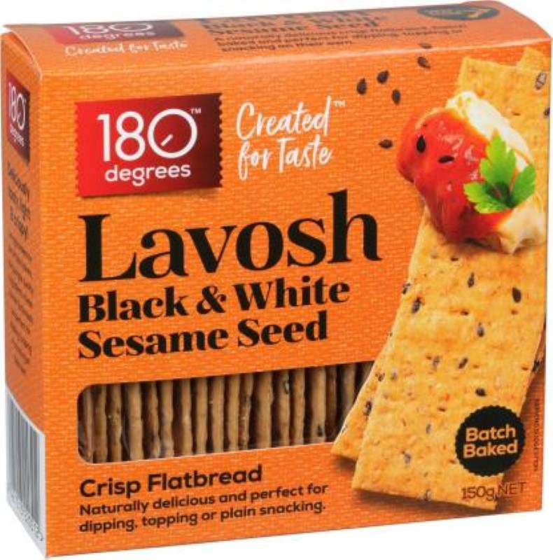 Cracker Lavosh Black White Sesame 50 Piece - 180 Degree - 150G