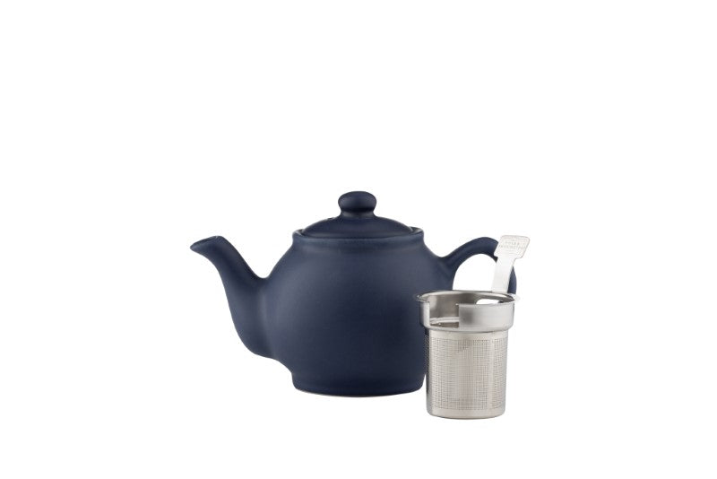 Blue 2 Cup Teapot by Price & Kensington features a non-drip spout and ergonomic handle, ideal for elegant tea service.
