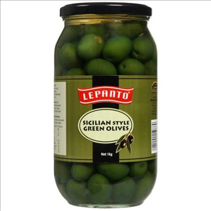 Olives Green Whole Sicilian - Lepanto - 1KG