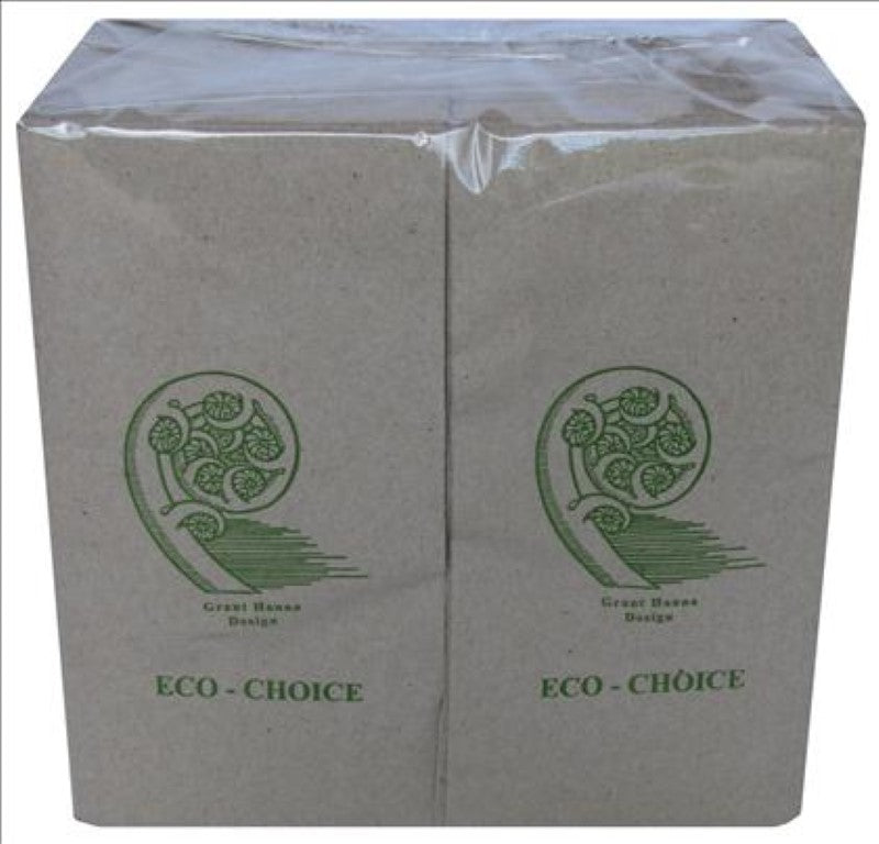 Eco-friendly 1-ply natural dinner serviettes with 8 folds, pack of 200, ideal for elegant dining and sustainable choices.