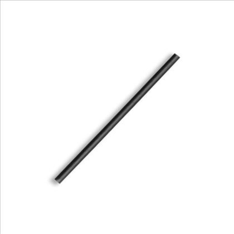 Eco-friendly black paper cocktail straws, 4.5x120mm, 250PC, made from FSC® certified materials for stylish sipping.