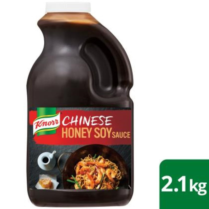 Knorr's 2.1KG Soy Honey Sauce - a gluten-free mix of sweet and tangy, perfect for enhancing various dishes.
