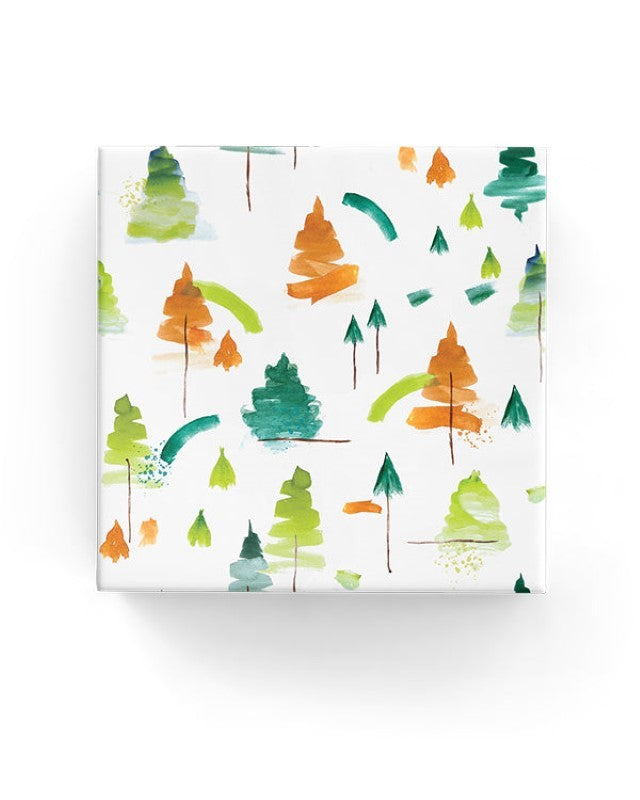 Festive Xmas Abstract Trees wrapping paper, 600mm wide and 40m long, 100gsm matte finish, perfect for elegant gift-giving.
