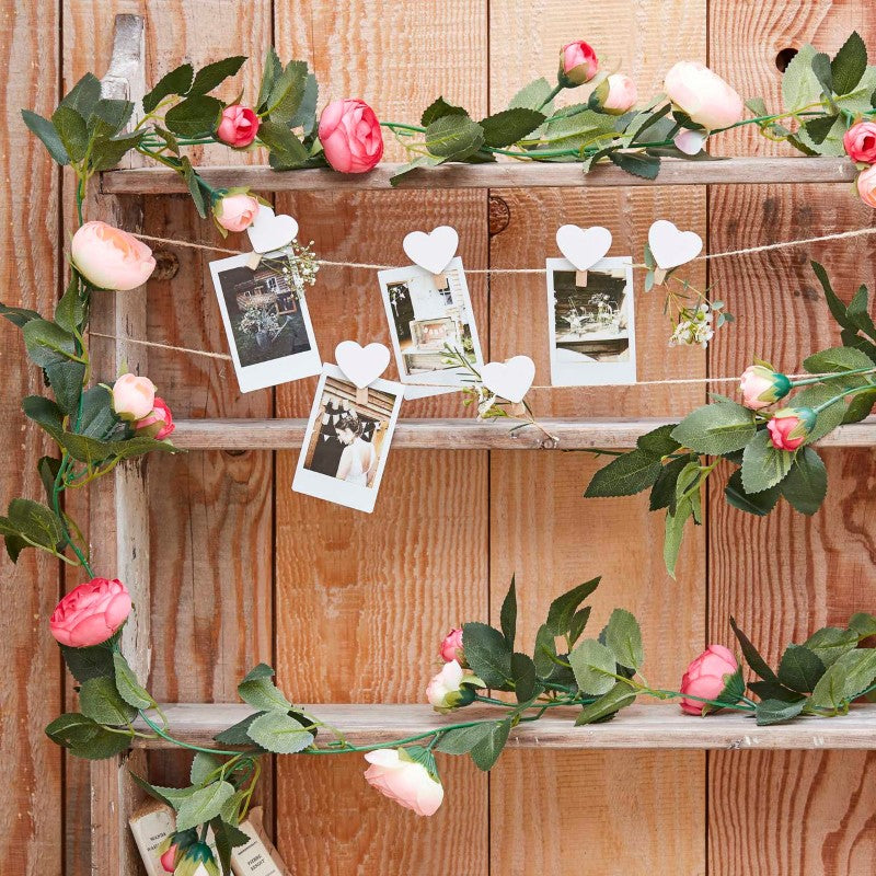 Rustic Country Garland Flower Pink 2m