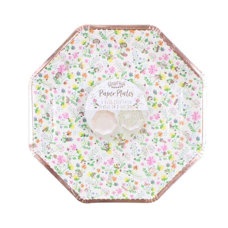 Ditsy Floral Paper Plates 9in/23cm - Pack of 8