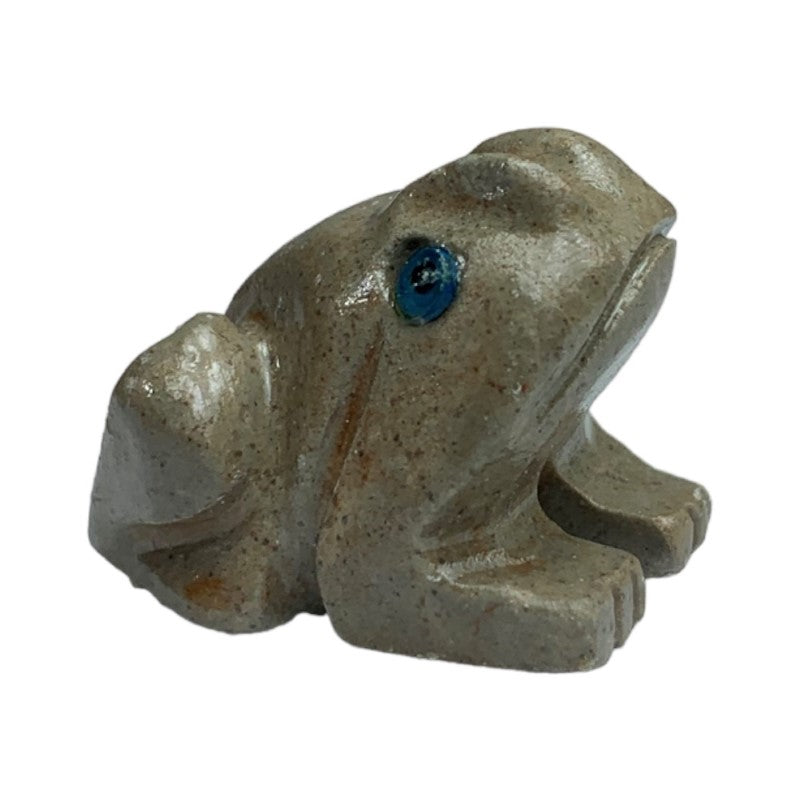 Set of 5 hand-carved frog soapstone figurines, eco-friendly, colorful, perfect for home decor or gifts.