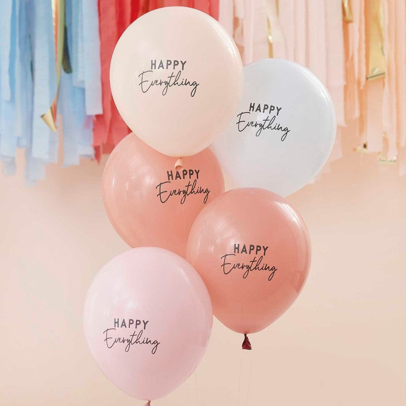 Happy Everything Balloon 12" Muted Pastels - Pack of 5