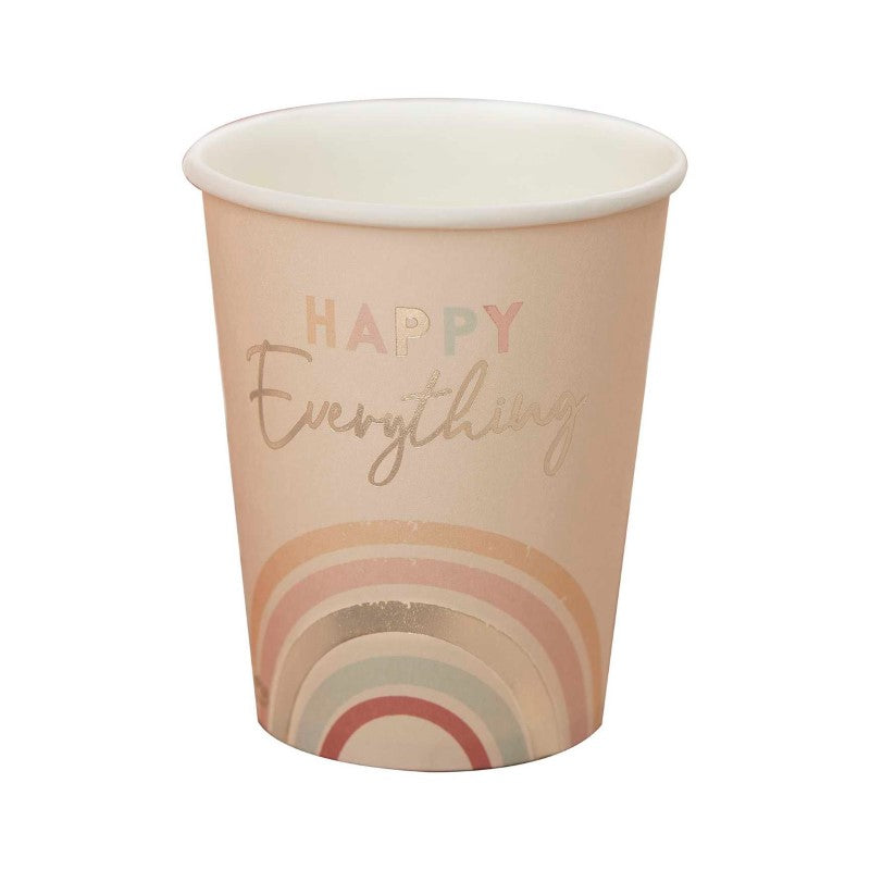 Happy Everything 9oz/266ml Paper Cups Gold Foiled - Pack of 8