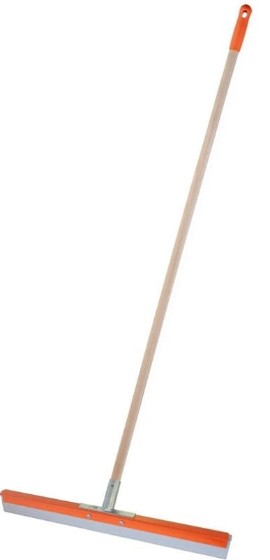 Contractor's Floor Squeegee in orange, 600mm, with durable rubber blade and galvanized steel handle for effective cleaning.