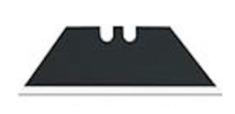 Pack of 10 black retractable blades made from durable SK2 steel, measuring 19mm x 61mm x 0.6mm for precision cutting.