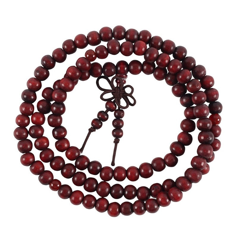Wooden Mala Meditation Beads, 38 cm long, perfect for meditation, prayer, or wearing as a stylish bracelet or necklace.