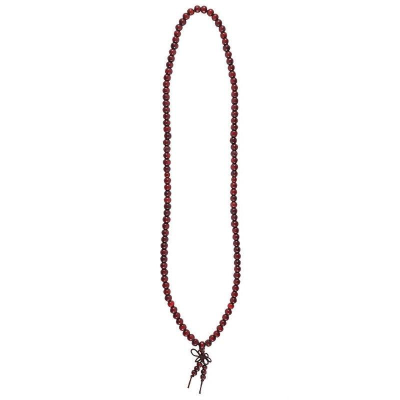 Wooden Mala Meditation Beads, 38 cm long, designed for prayer and meditation; can be worn as a bracelet or necklace.