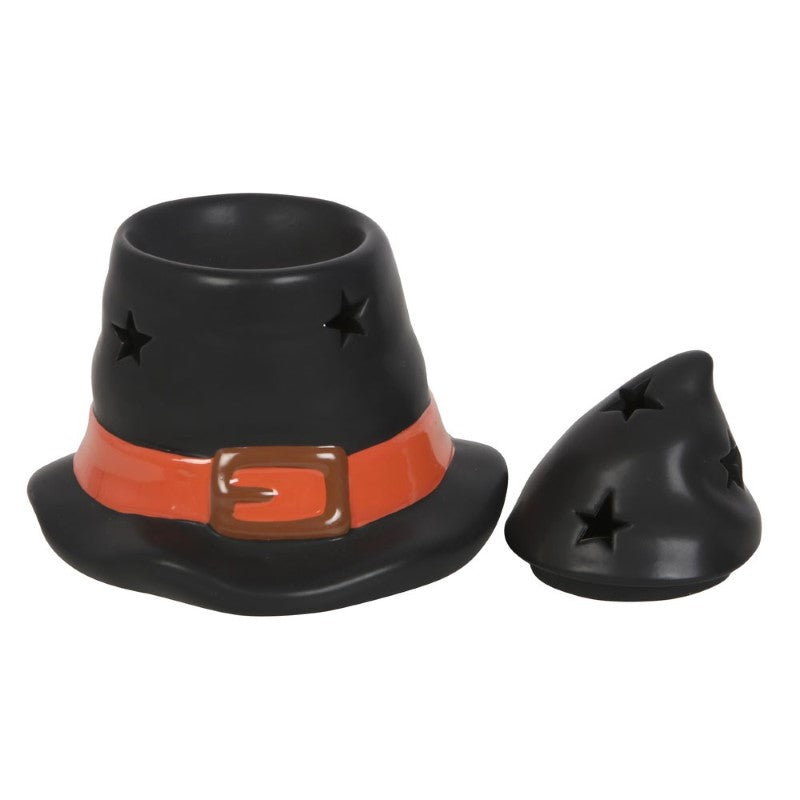 Witch Hat Oil Burner in playful witch hat shape, designed for wax melts and oils, adding enchanting ambiance to your home.