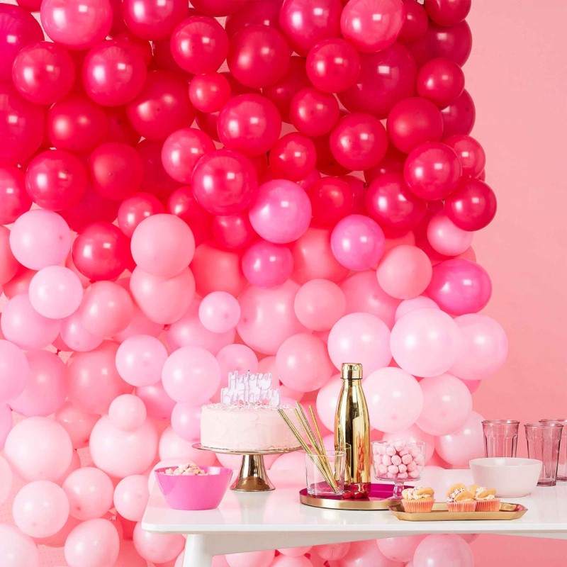 Ombre Pink Balloon Wall Decoration 200cm x 200cm
