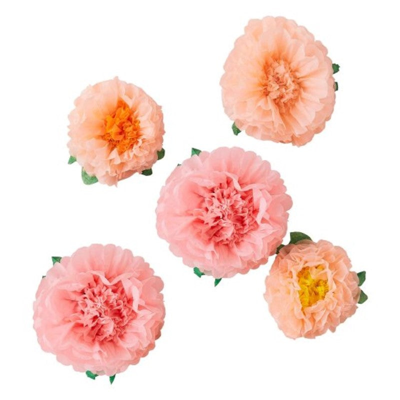 Tissue Paper Flowers Decoration - Pack of 5