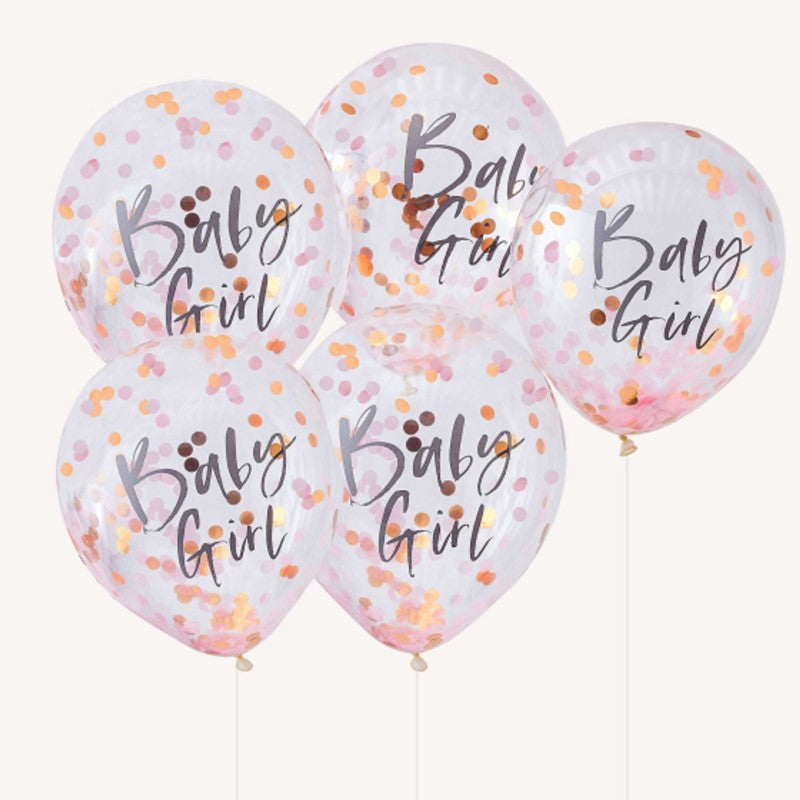 Baby Girl Pink Baby Shower 30cm Balloons - Pack of 5