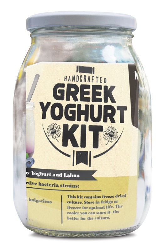 Mad Millie Greek Yoghurt Kit for homemade probiotic Greek yoghurt, soy yoghurt, and Labna; includes all necessary tools.