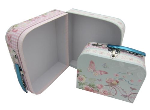 Elegant set of 2 High Tea Carry Cases in large and small sizes, perfect for transport of teapots and pastries.