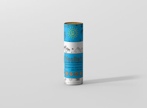 Yeabah Tinted Face Stick Display featuring 12 eco-friendly SPF 25+ sticks for sun protection and skin nourishment.