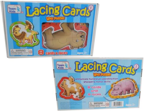Pink lacing cards featuring animal designs to enhance kids' coordination and fine motor skills, perfect for ages 3+.