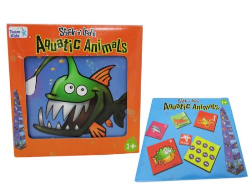 Vibrant stacking puzzle with 9 boxes featuring aquatic animals, promoting early learning and fine motor skills for preschoolers.