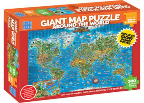 Blue Opal - Around the World Giant Map 300pc
