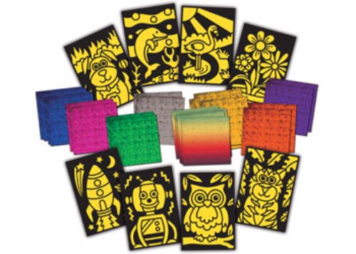 Galt Fab Foil Art kit with 25 shimmering foils for kids to create 8 sparkling pictures, ideal for inspiring creativity.