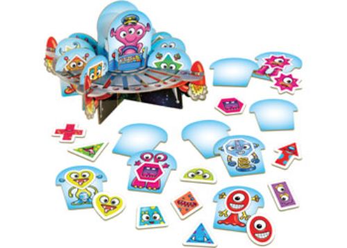 Colorful alien characters for the Orchard Game - Shape Aliens, promoting shape recognition and fine motor skills for kids.