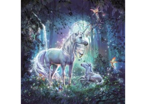 Colorful Ravensburger Beautiful Unicorns Puzzle set featuring three 49-piece puzzles for children, ideal for imaginative play.