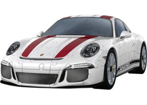 3D jigsaw puzzle of the Porsche 911R, featuring 108 pieces, rotating wheels, and precision easy-click technology.