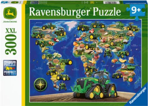 Ravensburger 300-piece John Deere puzzle showcasing vibrant farming scenes for all ages, perfect for fun and relaxation.