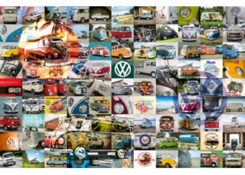 Ravensburger 3000-piece puzzle featuring the nostalgic 99 VW Bulli, ideal for collectors and car enthusiasts.