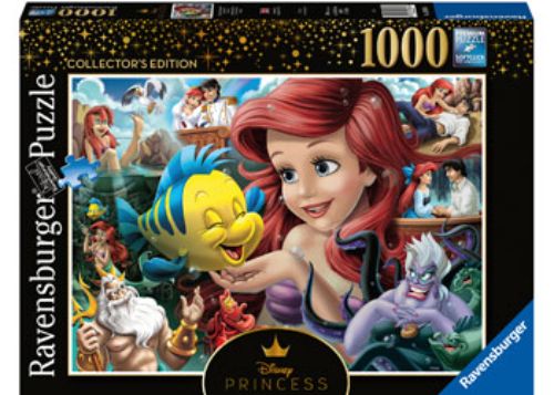 Ariel 1000-piece puzzle featuring the mermaid princess in vibrant colors, perfect for Disney fans and puzzle lovers.
