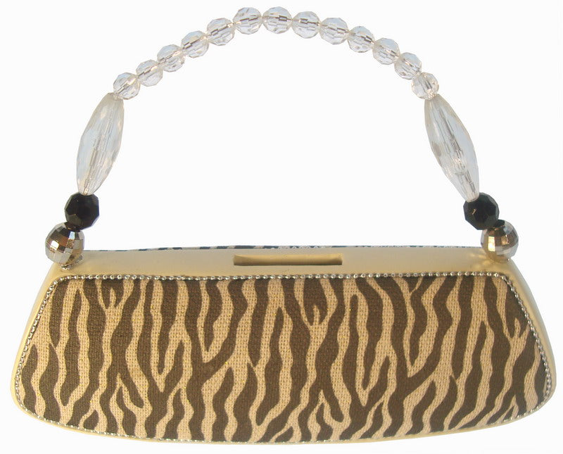 Zebra Bag Money Bank features a playful zebra design, perfect for saving coins in a stylish and fun way.