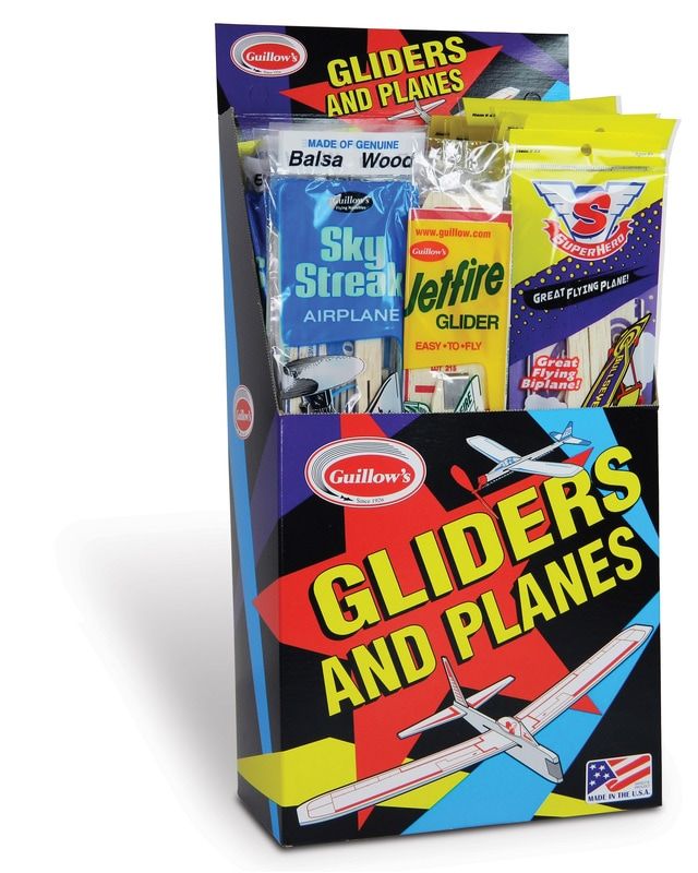Balsa Glider Kit with 33 pieces includes Jetfire, Biplane, and Sky Streak models for fun, flight, and education.