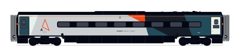 Hornby AvantiWestCoast MS model train, a detailed replica of the iconic Pendolino Motor Standard from British rail history.