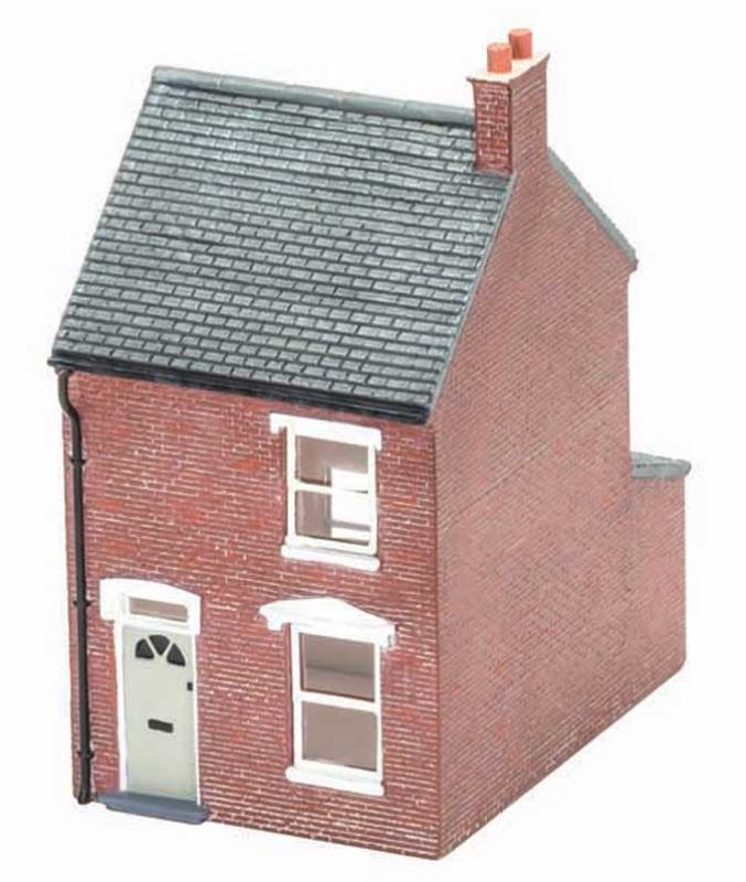 Hornby Left Hand Mid Terraced House model, showcasing intricate details and traditional architecture for model railway layouts.