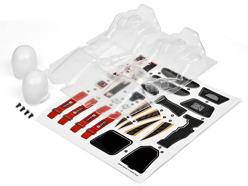 Clear Apache C1 Cockpit for RC cars, allowing custom paint schemes for personalization and enhanced aesthetics.