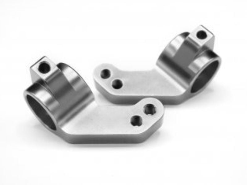 High-quality aluminum steering block set for improved RC car performance, steering response, and maneuverability.