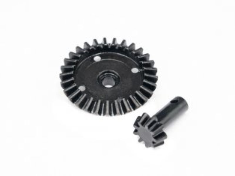 High-performance Forged Diff. Bevel Gear set for RC cars, featuring 29T/9T configuration for enhanced acceleration and durability.